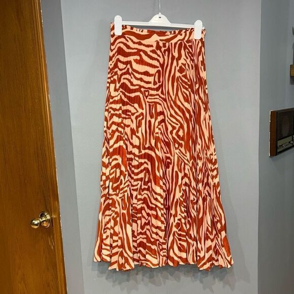 Maeve‎ Anthropologie The Isobel silky Pleated skirt size 8 NWT - Picture 4 of 14